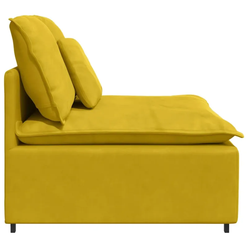 Modulinė sofa su pagalvėlėmis, geltona, 100 cm
