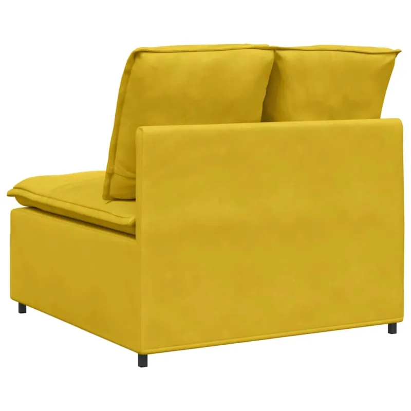 Modulinė sofa su pagalvėlėmis, geltona, 100 cm