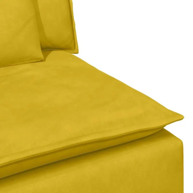 Modulinė sofa su pagalvėlėmis, geltona, 100 cm