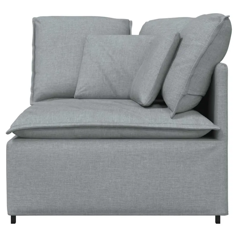 Modulinė kampinė sofa su pagalvėlėmis, šviesiai pilka, 100 cm