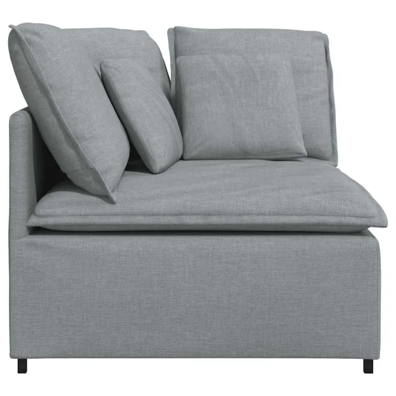 Modulinė kampinė sofa su pagalvėlėmis, šviesiai pilka, 100 cm