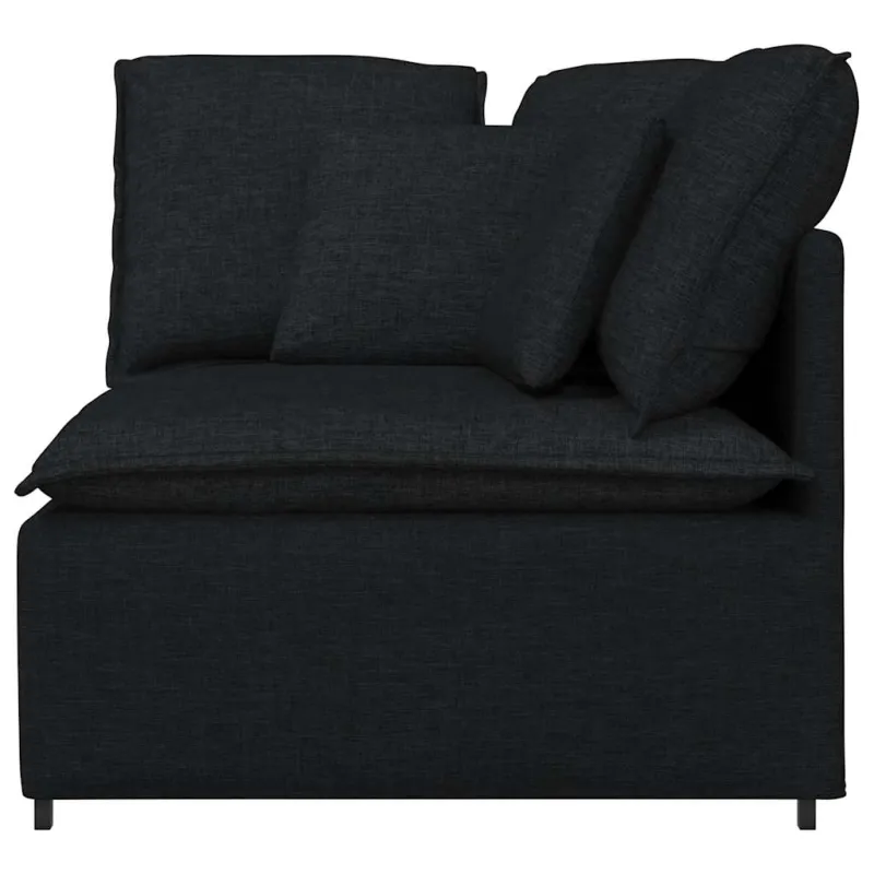 Modulinė kampinė sofa su pagalvėlėmis, juoda, 100 cm
