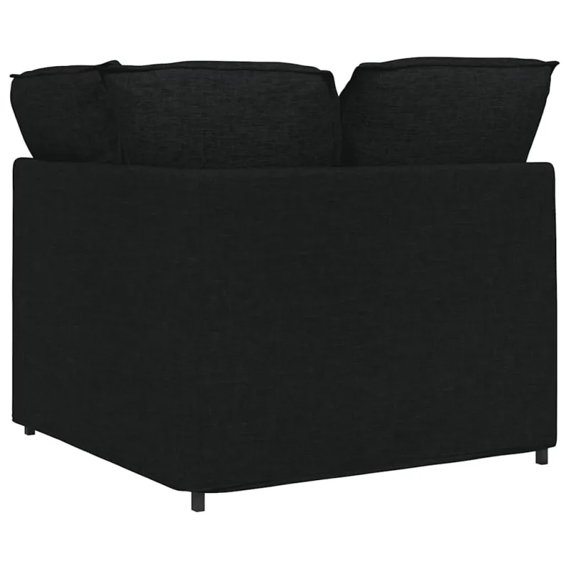 Modulinė kampinė sofa su pagalvėlėmis, juoda, 100 cm