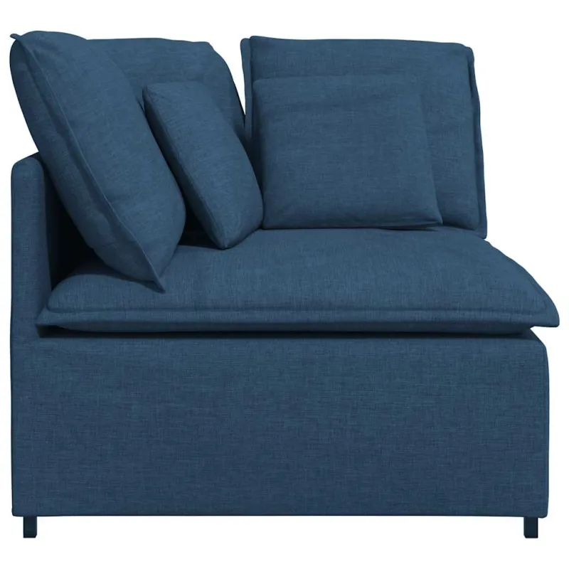 Modulinė kampinė sofa su pagalvėlėmis, mėlyna, 100 cm