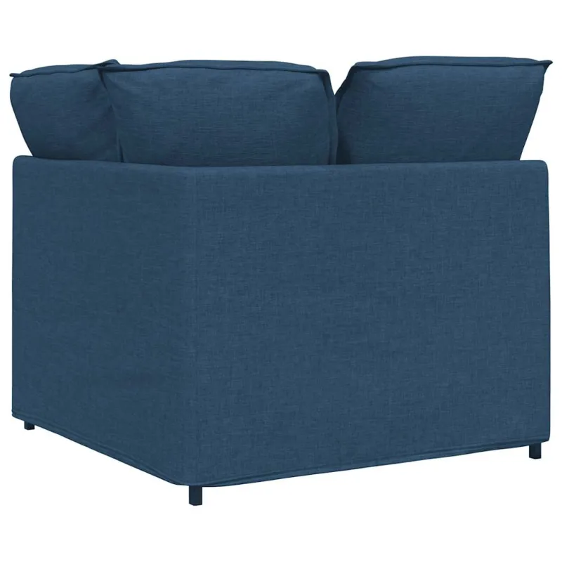 Modulinė kampinė sofa su pagalvėlėmis, mėlyna, 100 cm