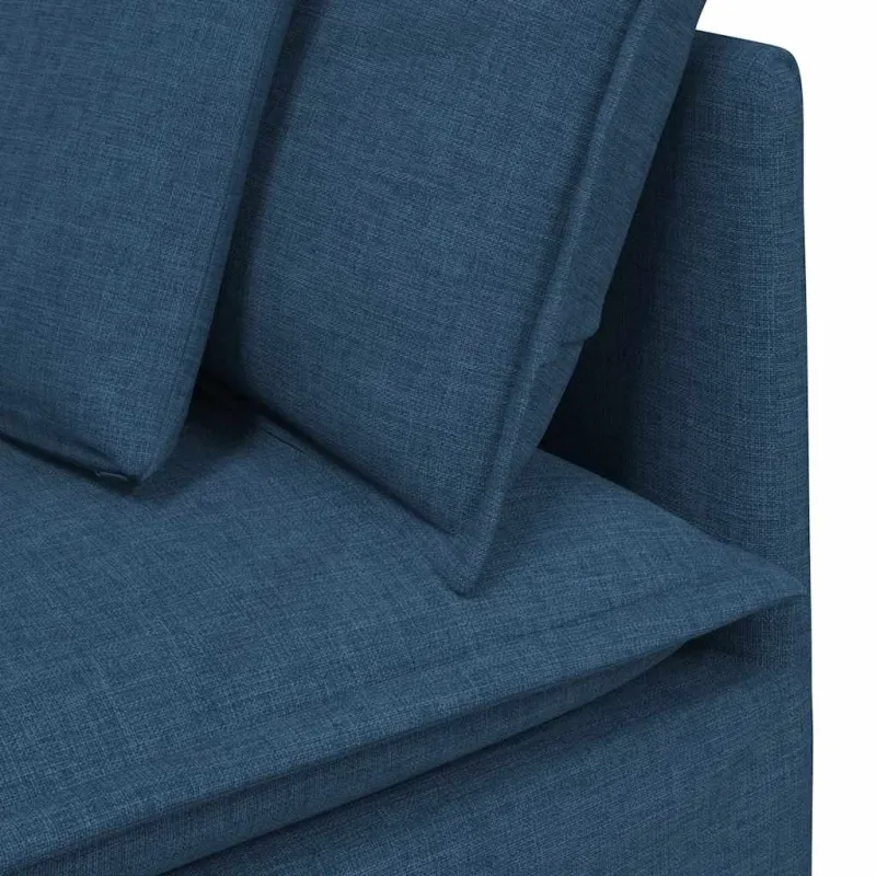 Modulinė kampinė sofa su pagalvėlėmis, mėlyna, 100 cm