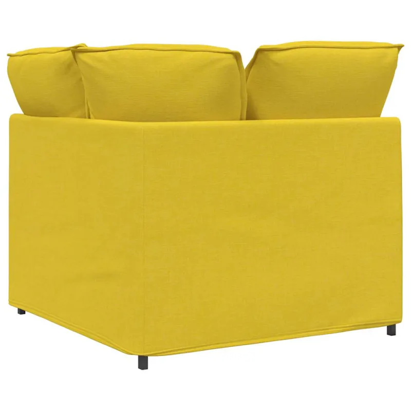 Modulinė kampinė sofa su pagalvėlėmis, šviesiai geltona, 100 cm