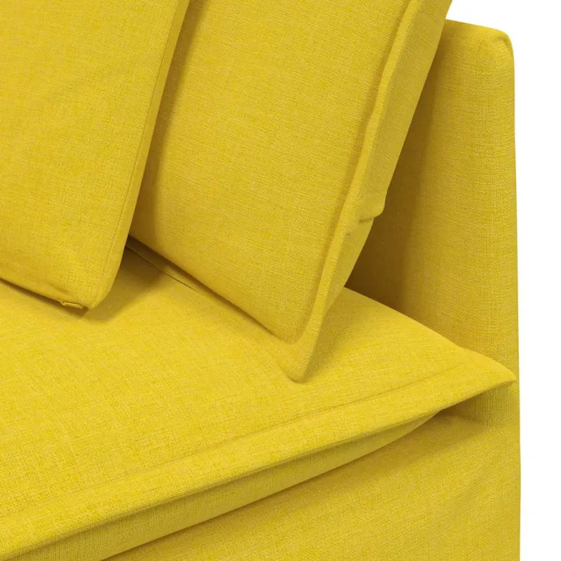 Modulinė kampinė sofa su pagalvėlėmis, šviesiai geltona, 100 cm