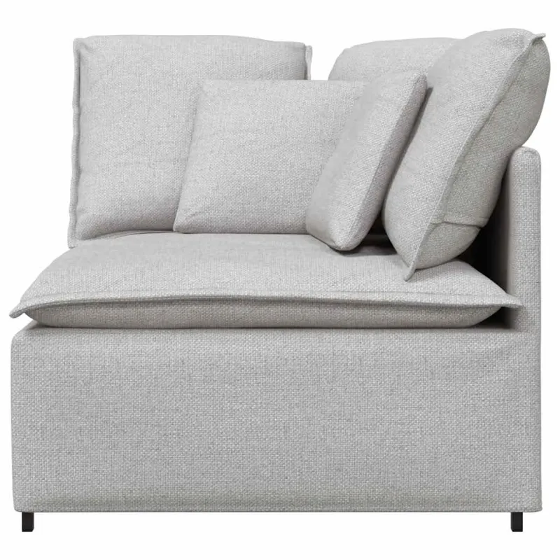 Modulinė kampinė sofa su pagalvėlėmis, pilka, 100 cm