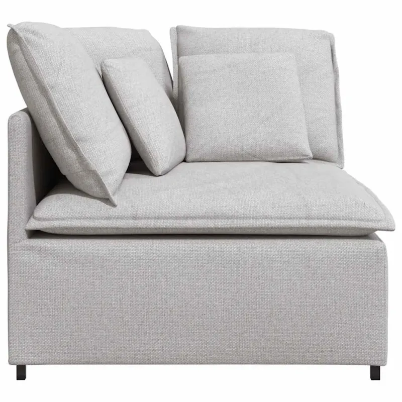 Modulinė kampinė sofa su pagalvėlėmis, pilka, 100 cm