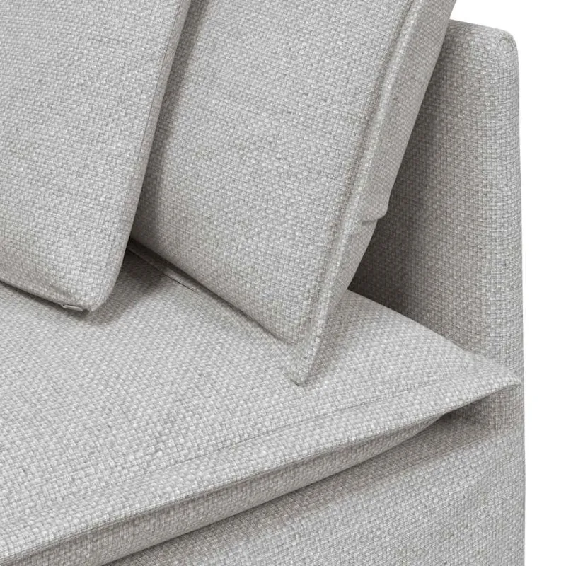Modulinė kampinė sofa su pagalvėlėmis, pilka, 100 cm