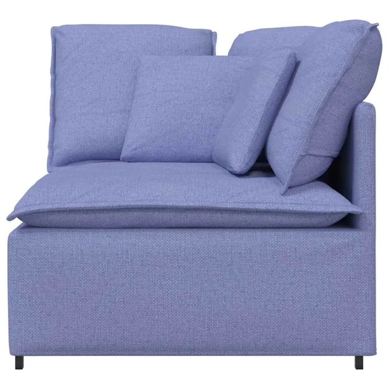 Modulinė kampinė sofa su pagalvėlėmis, džinsinės mėlynos spalvos, 100 cm