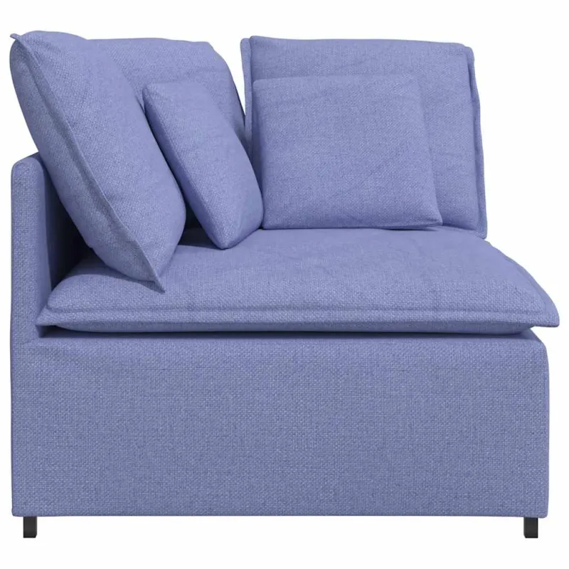 Modulinė kampinė sofa su pagalvėlėmis, džinsinės mėlynos spalvos, 100 cm