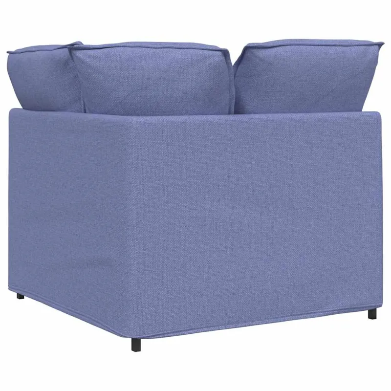 Modulinė kampinė sofa su pagalvėlėmis, džinsinės mėlynos spalvos, 100 cm