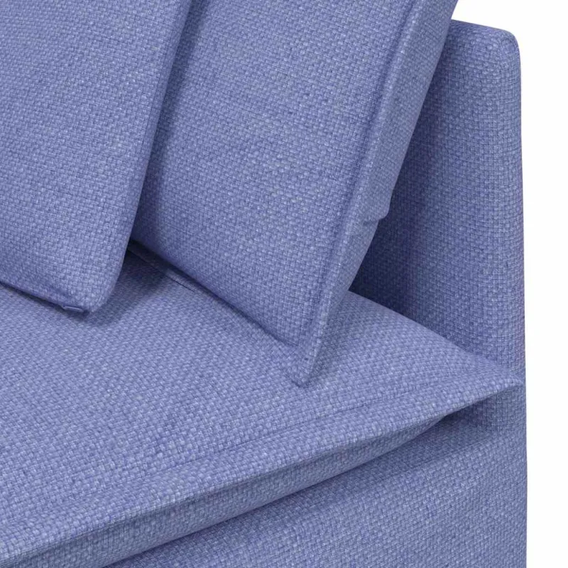 Modulinė kampinė sofa su pagalvėlėmis, džinsinės mėlynos spalvos, 100 cm