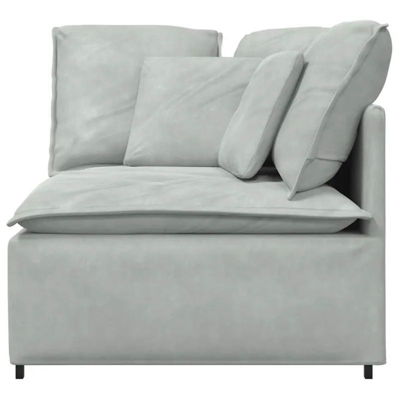 Modulinė kampinė sofa su pagalvėlėmis, šviesiai pilka, 100 cm