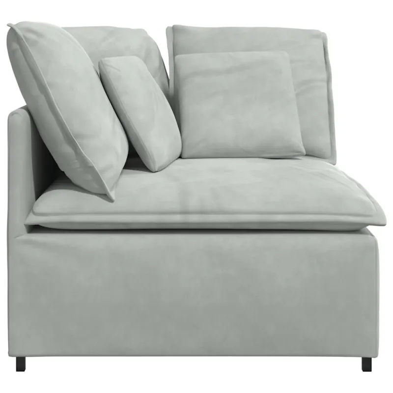 Modulinė kampinė sofa su pagalvėlėmis, šviesiai pilka, 100 cm