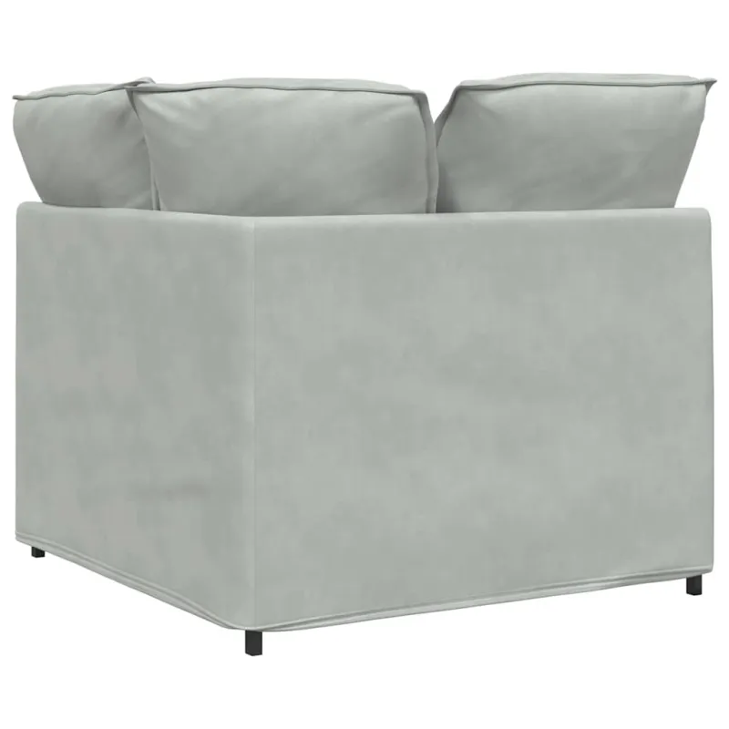 Modulinė kampinė sofa su pagalvėlėmis, šviesiai pilka, 100 cm