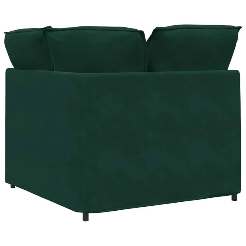 Modulinė kampinė sofa su pagalvėlėmis, tamsiai žalia, 100 cm