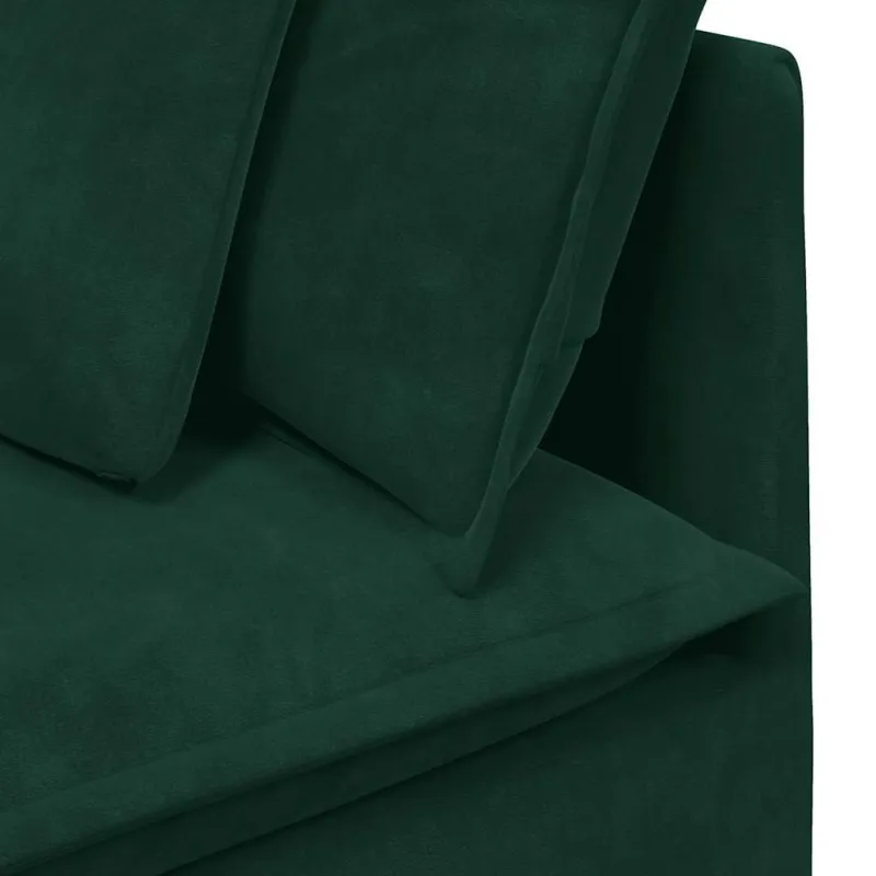 Modulinė kampinė sofa su pagalvėlėmis, tamsiai žalia, 100 cm