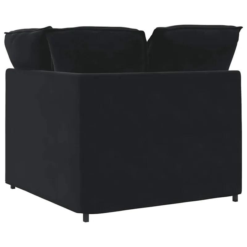 Modulinė kampinė sofa su pagalvėlėmis, juoda, 100 cm