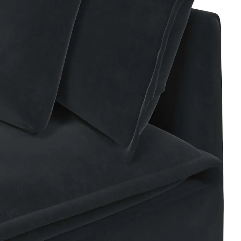 Modulinė kampinė sofa su pagalvėlėmis, juoda, 100 cm