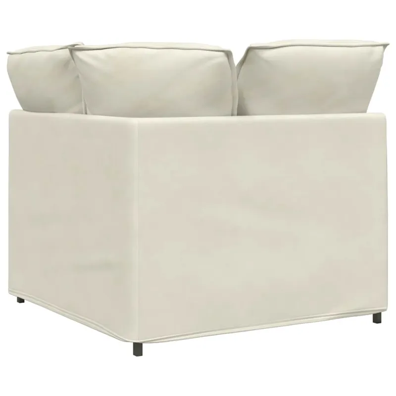 Modulinė kampinė sofa su pagalvėlėmis, kreminės spalvos, 100 cm