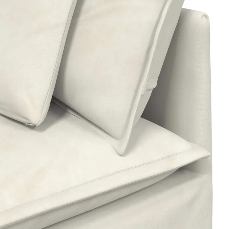 Modulinė kampinė sofa su pagalvėlėmis, kreminės spalvos, 100 cm