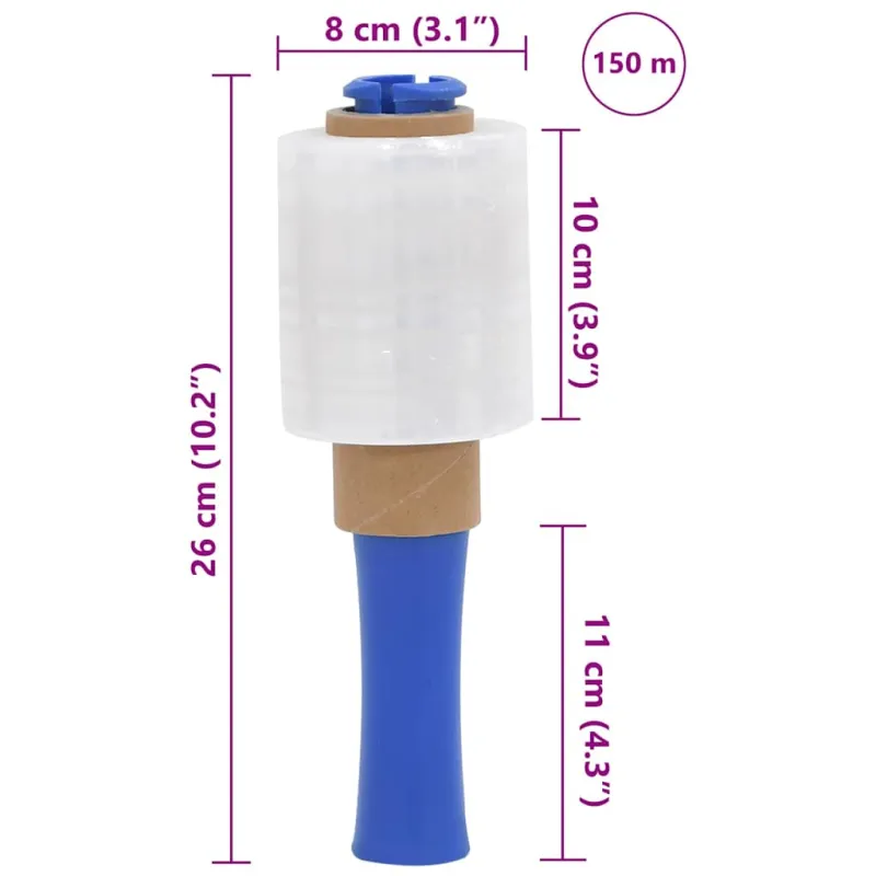 Tampri plėvelė su rankena, 10 vnt., skaidri, 23 µm, 10 cm x 150 m