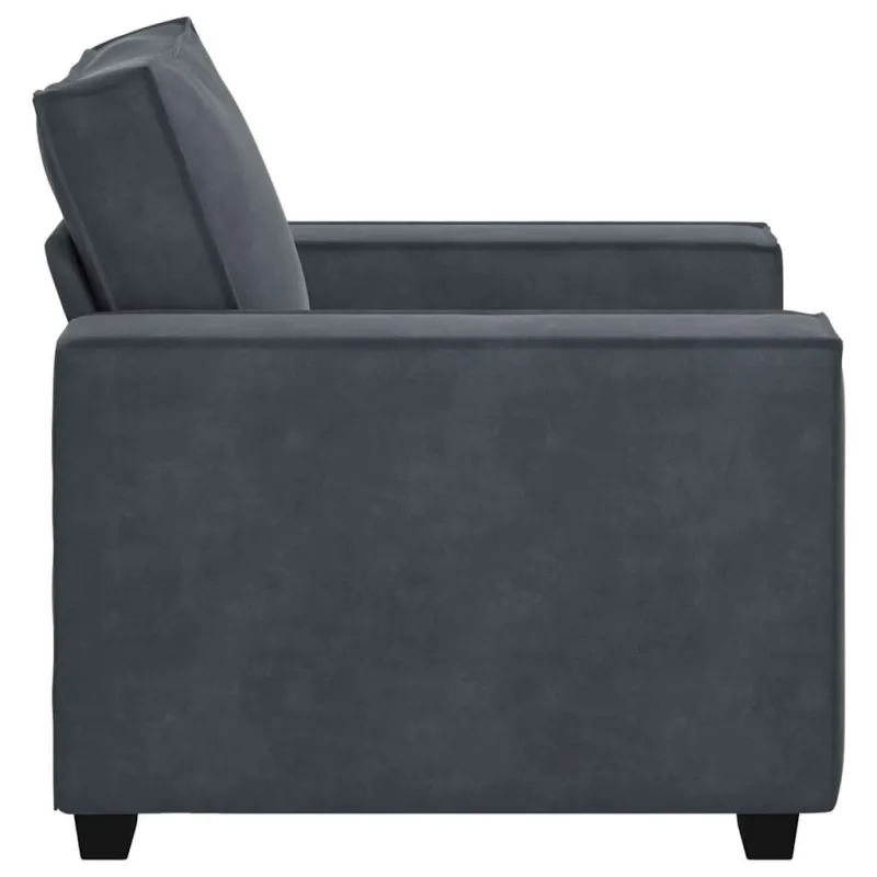 Sofa-kėdė, tamsiai pilka, 100x78x84 cm, aksomas