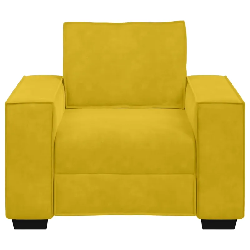 Sofa-kėdė, geltona, 100x78x84 cm, aksomas