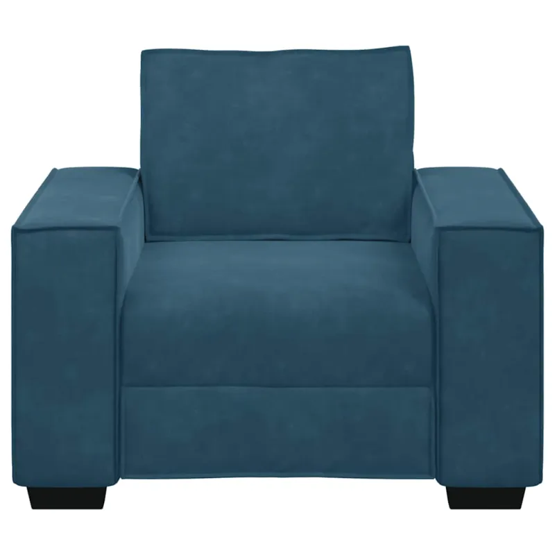 Sofa-kėdė, mėlyna, 100x78x84 cm, aksomas