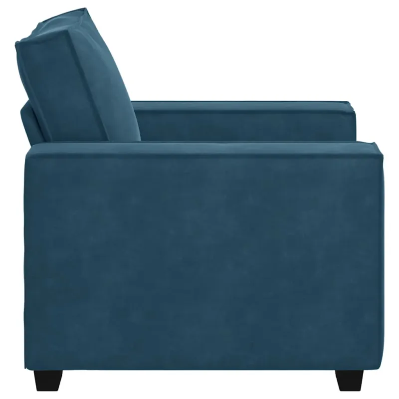 Sofa-kėdė, mėlyna, 100x78x84 cm, aksomas