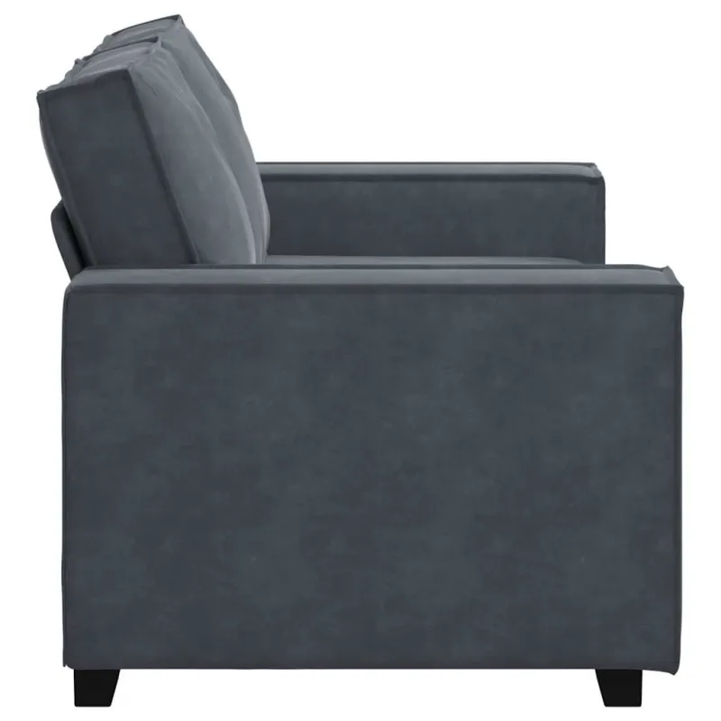 Dvivietė sofa, tamsiai pilka, 160x78x84 cm, aksomas