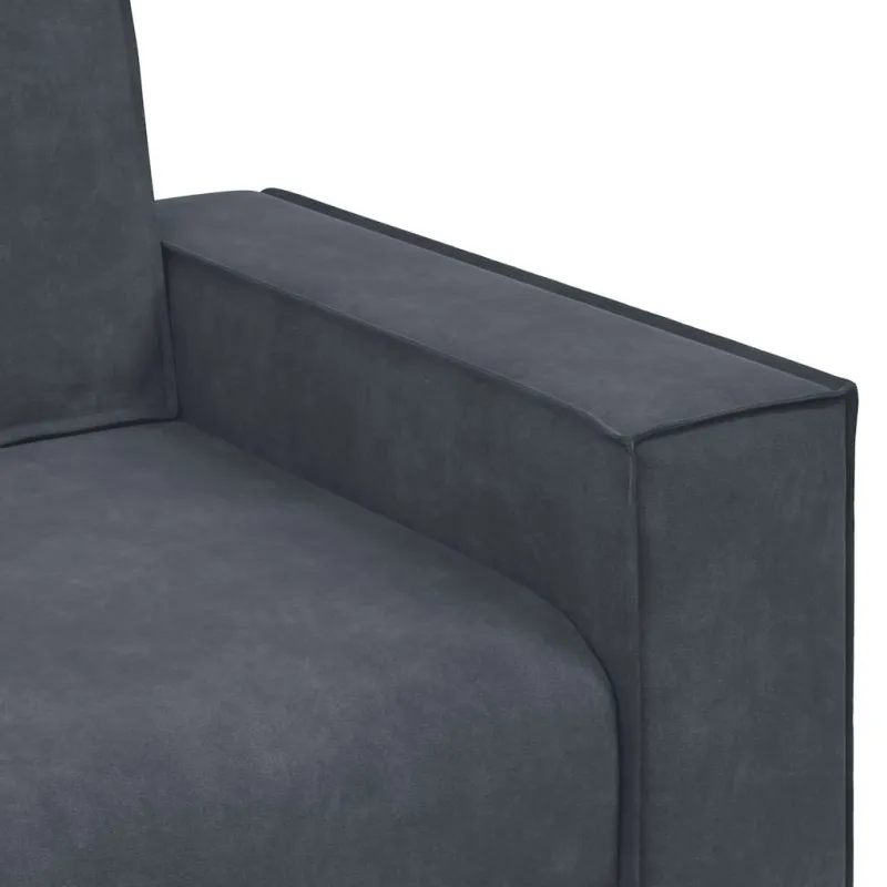 Dvivietė sofa, tamsiai pilka, 160x78x84 cm, aksomas