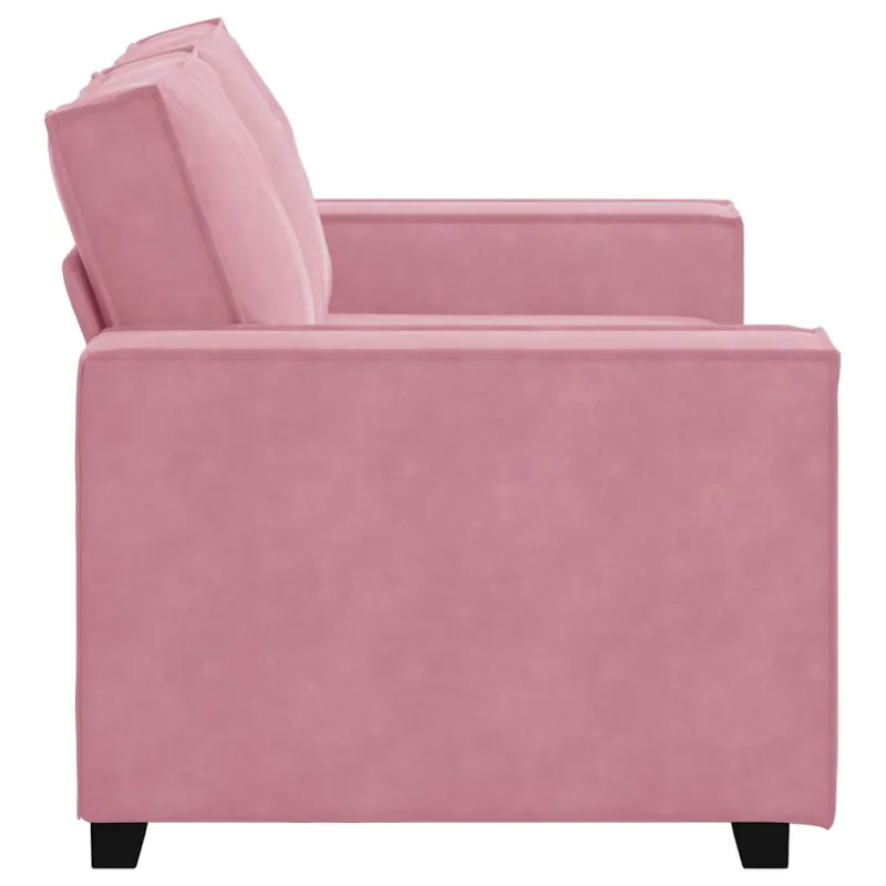 Dvivietė sofa, rožinė, 160x78x84 cm, aksomas