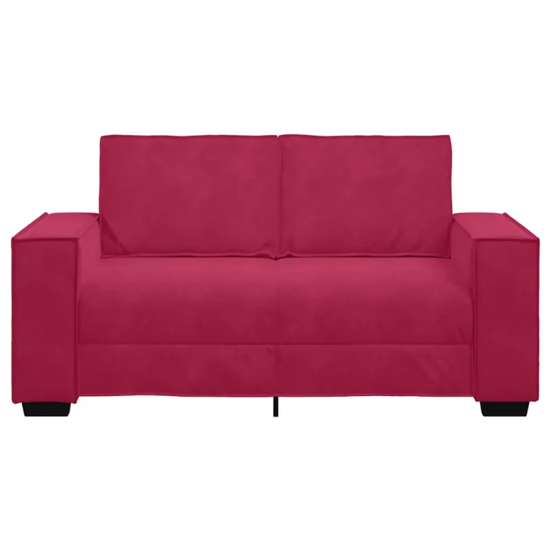 Dvivietė sofa, vyno raudonumo, 160x78x84 cm, aksominė
