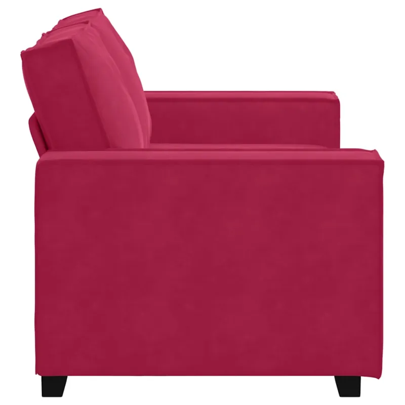 Dvivietė sofa, vyno raudonumo, 160x78x84 cm, aksominė