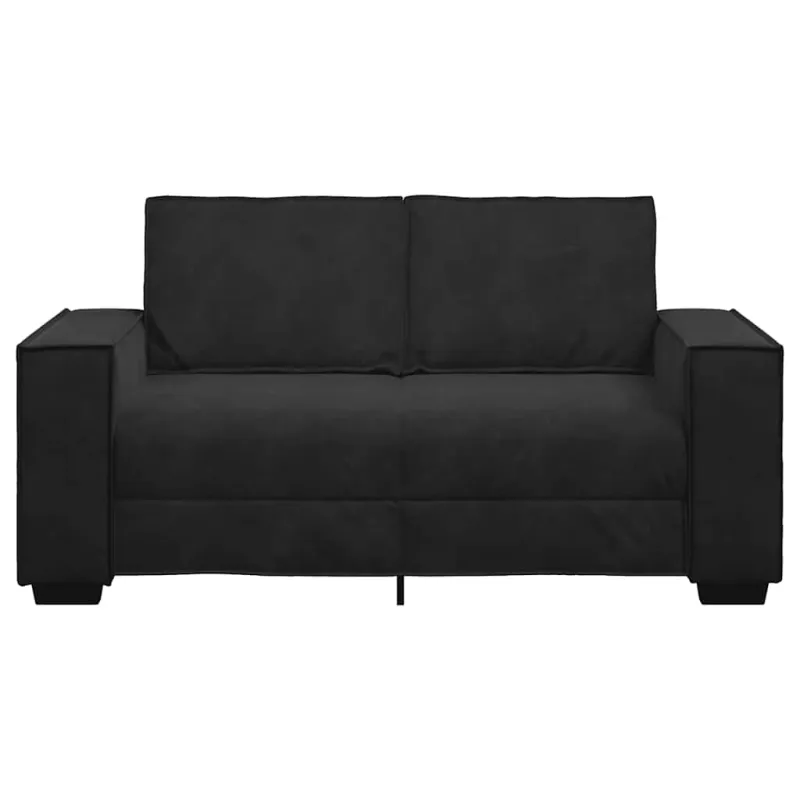 Dvivietė sofa, juoda, 160x78x84 cm, aksominė