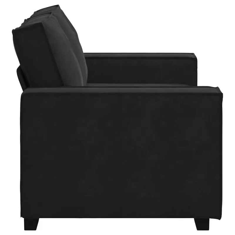 Dvivietė sofa, juoda, 160x78x84 cm, aksominė