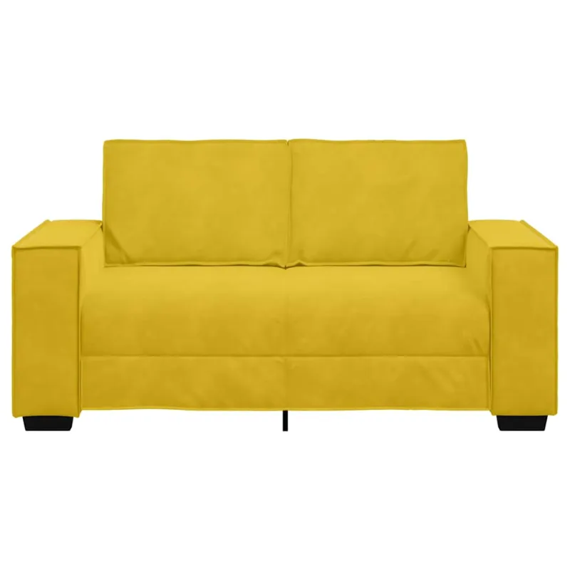 Dvivietė sofa, geltona, 160x78x84 cm, aksomas