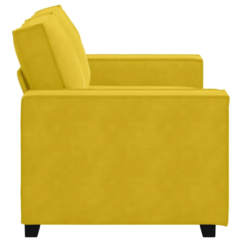 Dvivietė sofa, geltona, 160x78x84 cm, aksomas