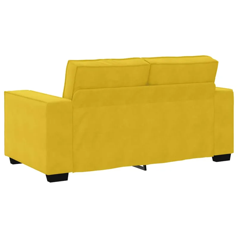 Dvivietė sofa, geltona, 160x78x84 cm, aksomas