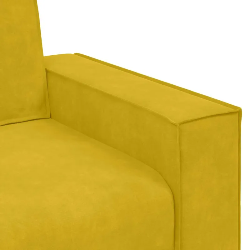Dvivietė sofa, geltona, 160x78x84 cm, aksomas