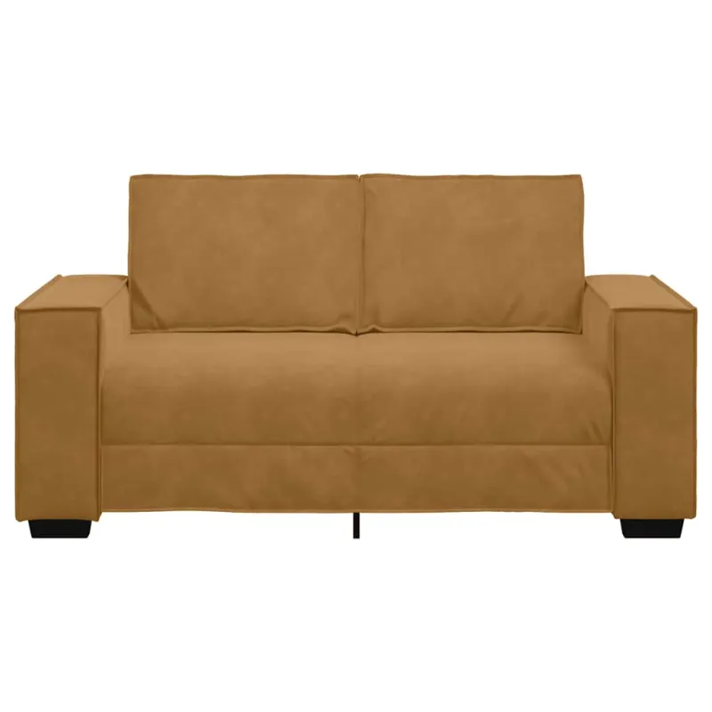 Dvivietė sofa, ruda, 160x78x84 cm, aksominė