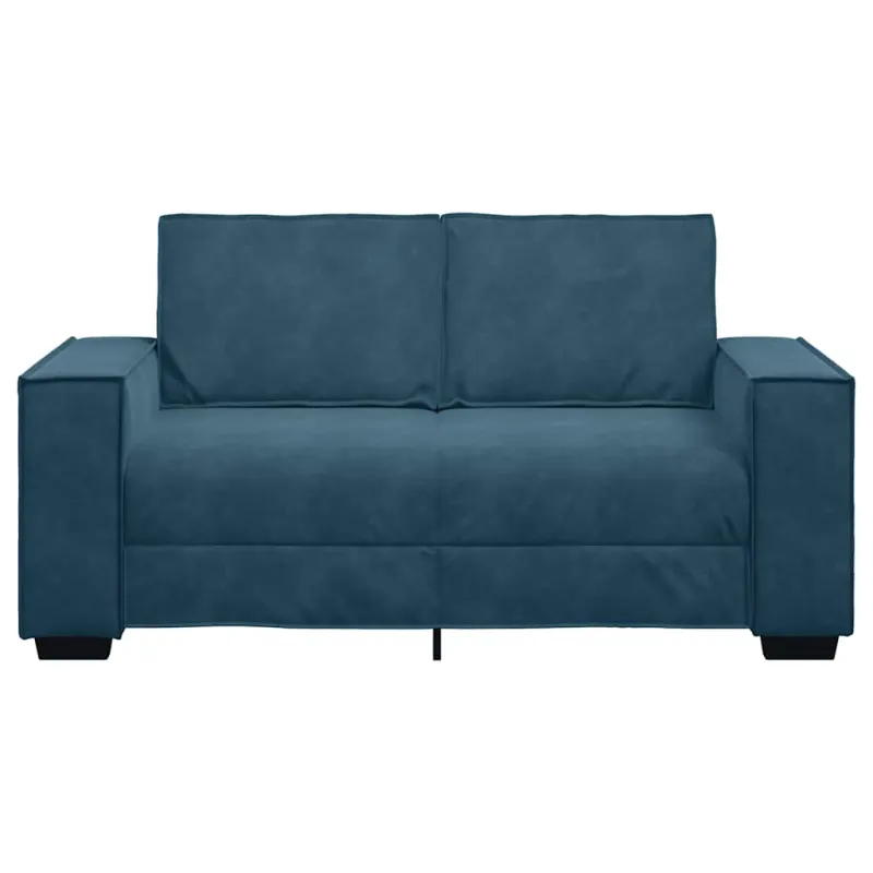 Dvivietė sofa, mėlyna, 160x78x84 cm, aksominis