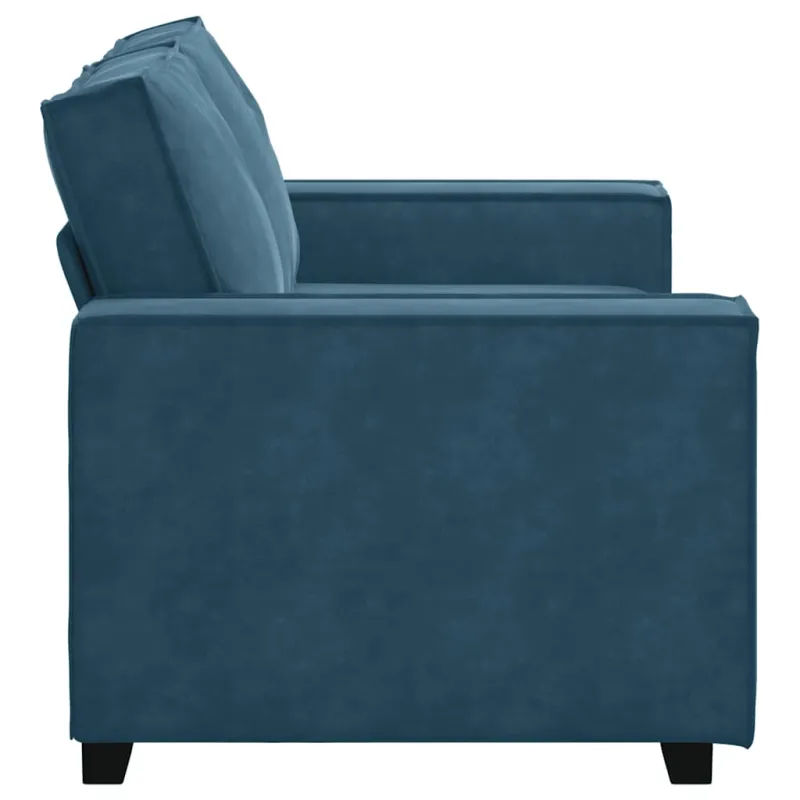 Dvivietė sofa, mėlyna, 160x78x84 cm, aksominis