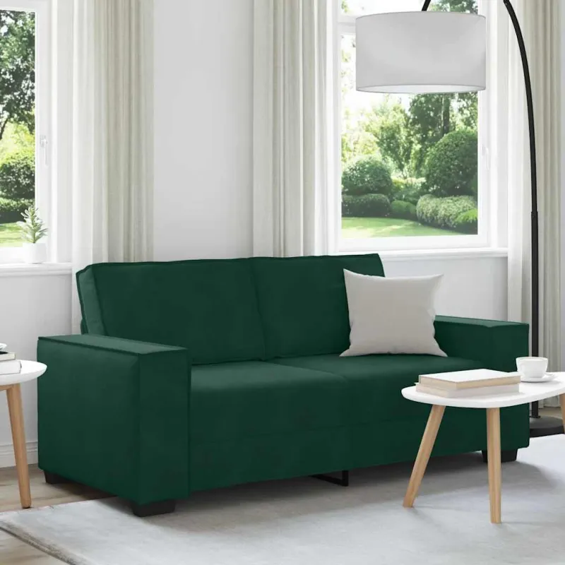 Dvivietė sofa, tamsiai žalia, 180x78x84 cm, aksomas