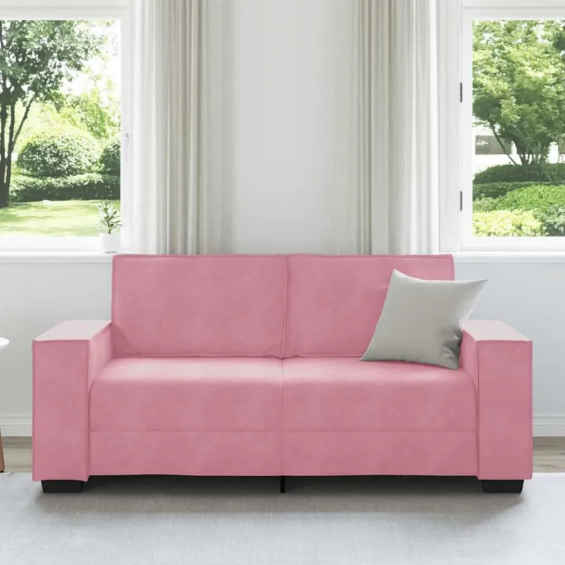 Dvivietė sofa, rožinė, 180x78x84 cm, aksomas