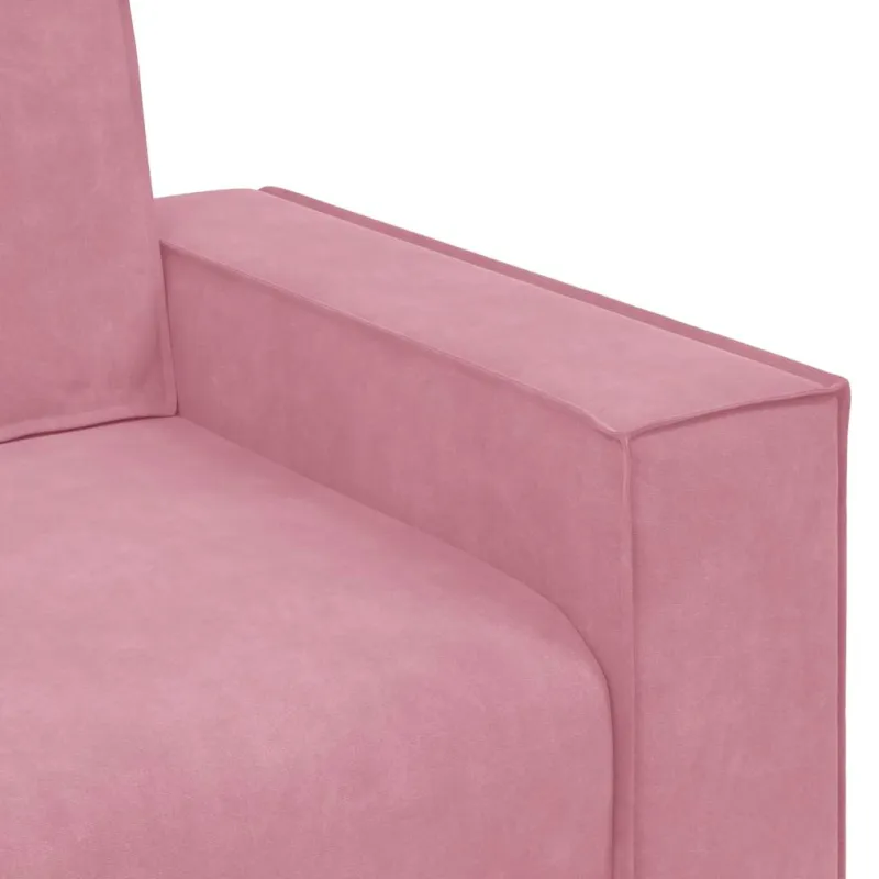 Dvivietė sofa, rožinė, 180x78x84 cm, aksomas